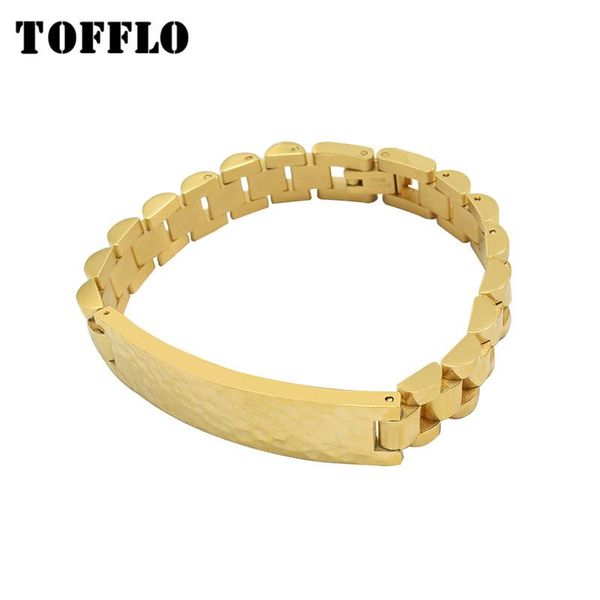 

link, chain tofflo stainless steel jewelry long brand stitched watchband bracelet women's exaggerated hip hop bse272, Black