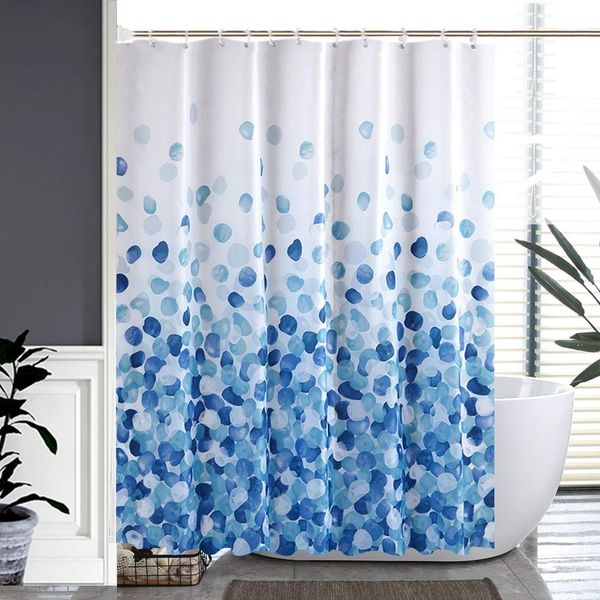

shower curtain set polyster fabric machine washable waterproof shower curtains 72 x 72 inch(blue)