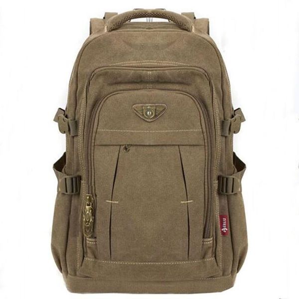 

backpack men's military canvas zipper rucksacks laptravel shoulder mochila notebook schoolbags vintage college school bags
