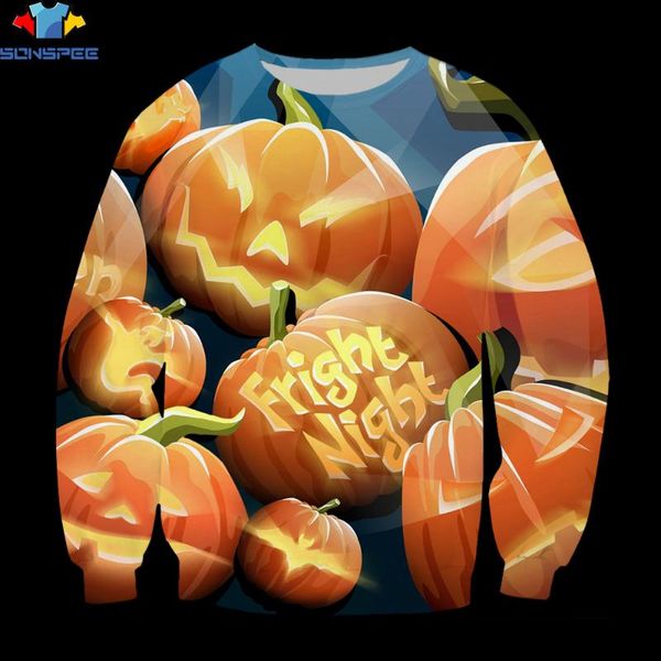 

men's hoodies & sweatshirts sonspee 3d halloween print pullover man women casual loose autumn long sleeve round neck oversized sweatshi, Black