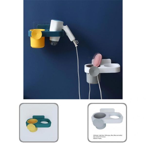 

towel racks hair dryer organizer coil holder storage rack plastic space-saving useful practical adhesive blow