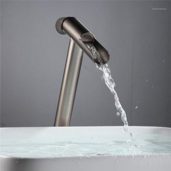 

basin faucet & cold solid brass bathroom sink mixer tap deck mounted unique design waterfall type arrivals faucets1