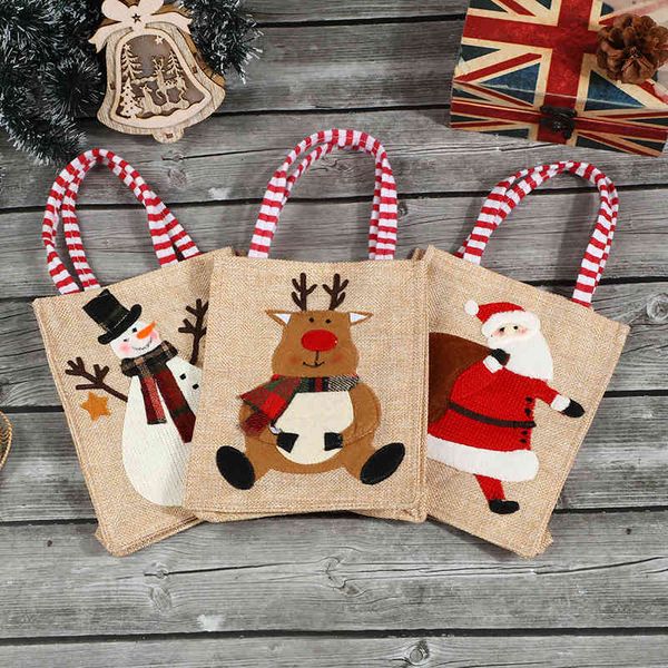 

multi style straight hand linen christmas gift decorative bag