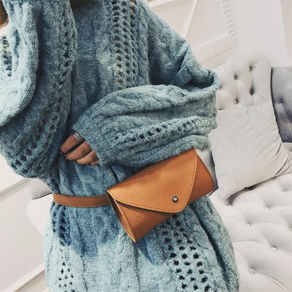 

leather chest shoulder bag women fanny small solid waist packs female multicolor crossbody messenger phone pouch bags