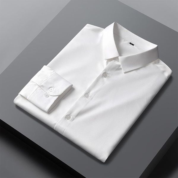 

men's dress shirts business shirt non-ironing anti-wrinkle formal wear square collar korean-style slim-fit stretch, White;black