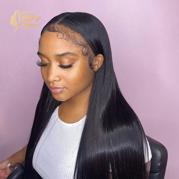 

synthetic wigs keser lace front wig for women straight black color 28 inch 100% kanekalon