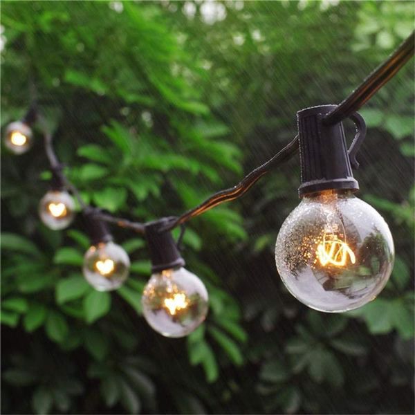 

christmas decorations 7.6m 25ft g40 string lights with globe clear spare bulbs waterproof ip44 patio hanging for indoor & outdoor