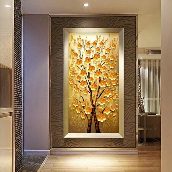 

wallpapers custom any size 3d po wallpaper non-woven mural vintage hand-painted abstract tree home entrance hallway wall