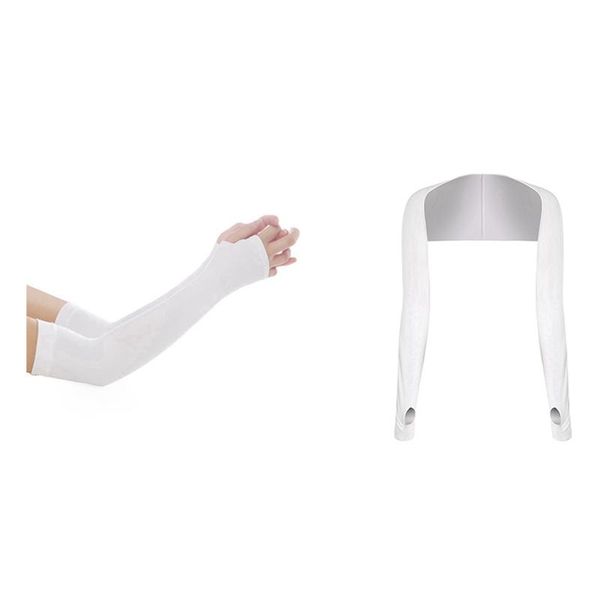

elbow & knee pads 1 pairs arm cooling sleeves uv protection (white) 1x ladies shawl sleeve(white), Black;gray