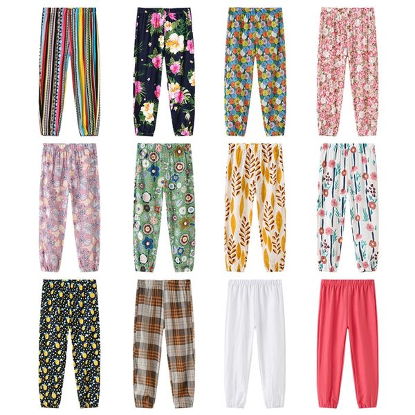 Pantaloni antizanzare per ragazze Pantaloni scozzesi per ragazzi Nuovi pantaloni casual sottili stampati moda estiva per bambini Bloomers 662 Y2