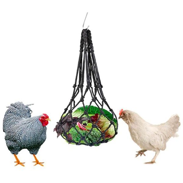 

storage bags 2021 net bag bird feeder parrot feeding cock hen pendants knitting hanging toys feeders multifunctional #t3g