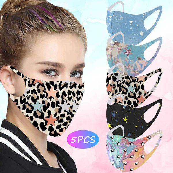 

mascarillas 5pcs five-pointed star ice silk masque can be dust-proof mascherina lavabile halloween cosplay cubre bocas