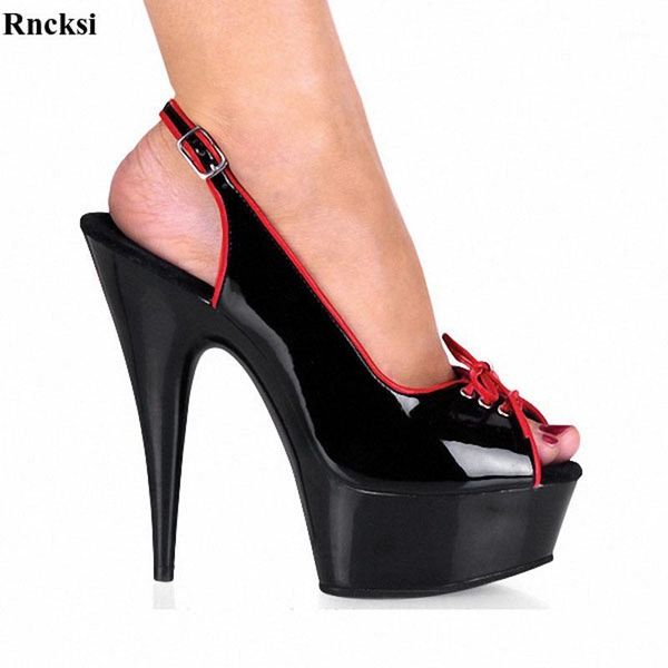 

sandals rncksi 15 cm high heels open toe platform heel women's shoes1, Black