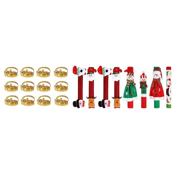 

napkin rings halloween thanksgiving decoration tissue ring 12pcs with 8 pieces christmas refrigerator door handle cover