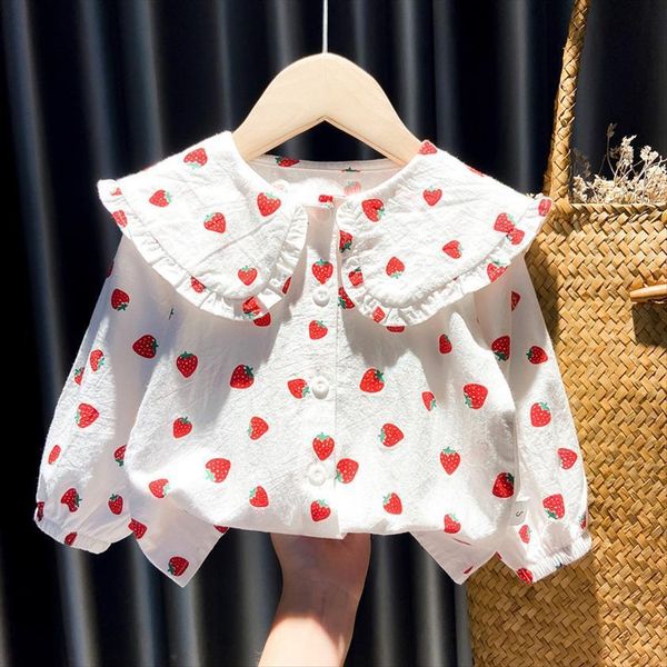 

girls shirts autumn baby print long sleeved blouse doll spring and clothes girl, White;black