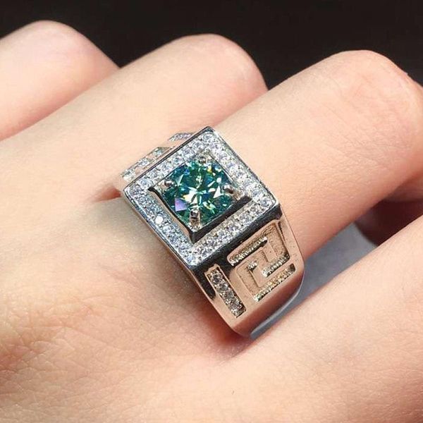 

cluster rings fashion geometric carving zircon diamonds gemstones for men white gold silver color bague jewelry accessories party gifts, Golden;silver