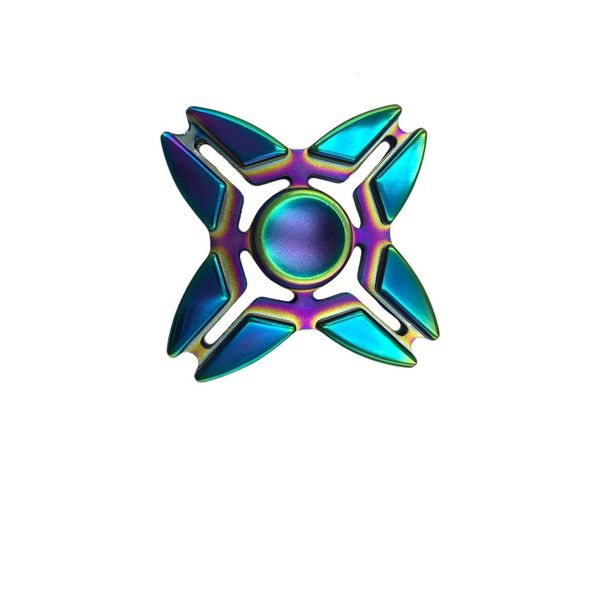 

finger toys bare metal delivery of electroplated colorful four leaf crab alloy tip gyroscope