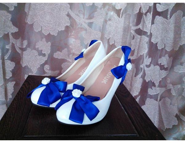 

dress shoes blue butterfly-bow bowtie wedding woman lady female woman's sweet satin bow white pumps plus size, Black