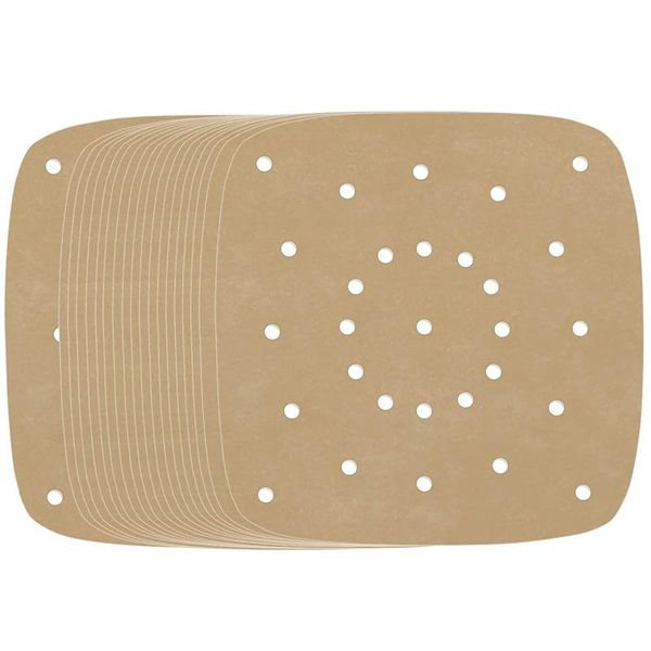 

air fryers fryer pads, 200 sheets, 7.5 inch unbleached square pads / steamer paper silicone