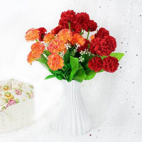 

decorative flowers & wreaths 1 bouquet 9 heads hydrangea artificial flower wedding decoration silk plastic faux for home decor party supplie