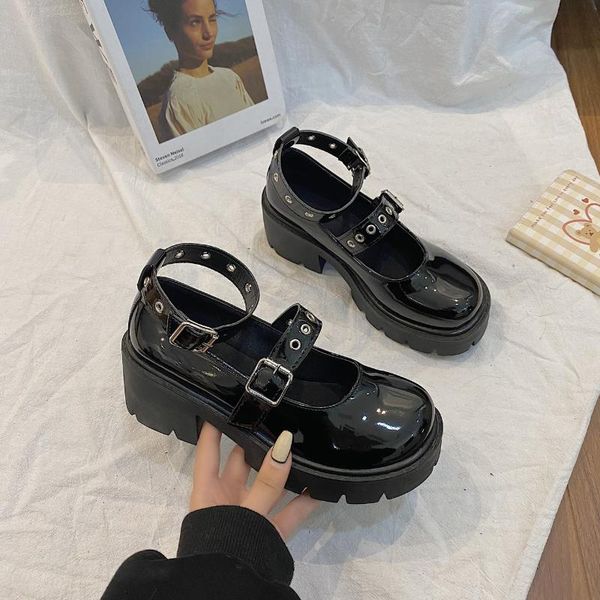 

heel shoes model mary jane women's japanese high heels platform harajuku retro lolita dress, Black