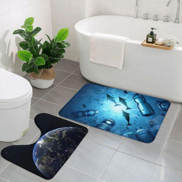 

bath mats custom bathroom rug set 3 pieces ultra soft, non slip carpet, absorbent plush shaggy for bathroom, toilet,door,