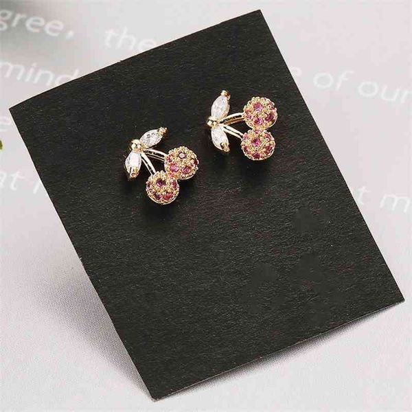 

new mini cherry earrings for korean women, Black