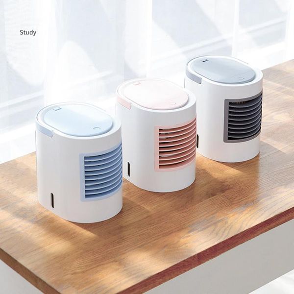 

smart home control wt-f11 mini deskfan portable oval shape cooling spray night light for office dormitory bedroom