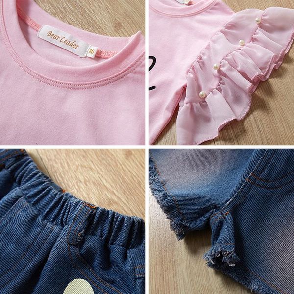 

clothing sets 2021 est fashion girls kids clothes and shorts short sleeve tee shirts pink gray children, White