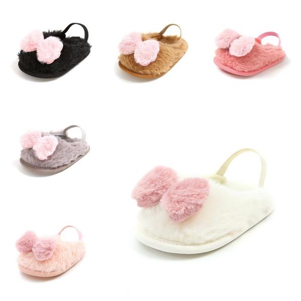 

first walkers toddler infant baby solid flock soft casual shoes girl crib with cute bow 0-18/m