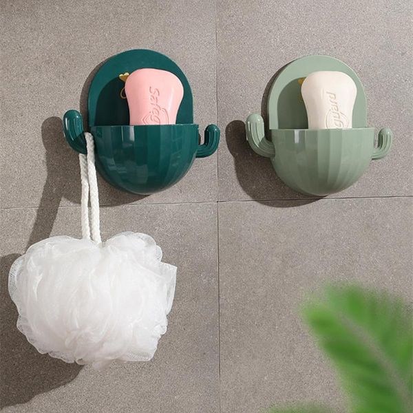 

soap dishes cactus drain box bathroom cartoon holder wall-mounted dish rack