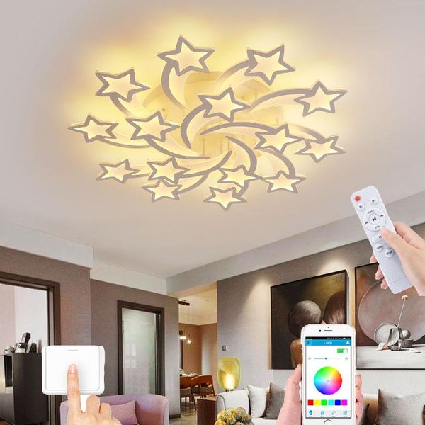 

pendant lamps modern led craft study room lighting chandelier bedroom lamp living star ceiling