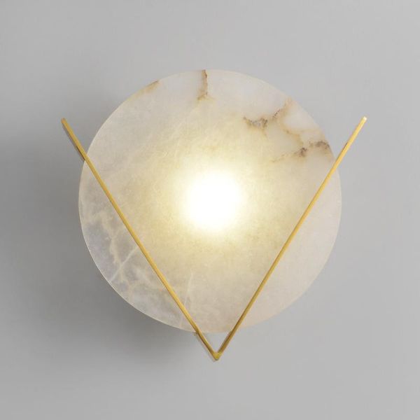 

wall lamp natural marble led surface mount parlor stairs lights copper warm light decoration nordic sconce