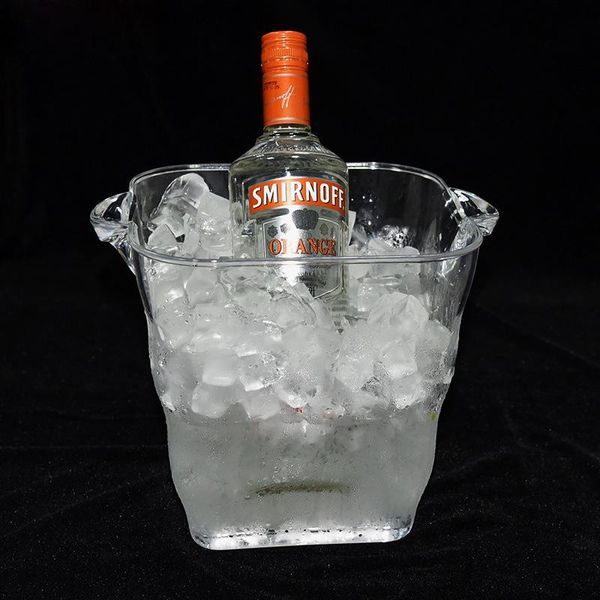 

ice buckets and coolers 5l transparent bucket champagne beer wine cooler drink holder bar/home/wedding/outdoor 20*25cm