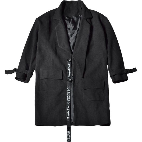 

men's jackets zhuzunzhe 2021 autumn and winter long shawl hooded jacket dark country tide thin trench coat performance, Black;brown