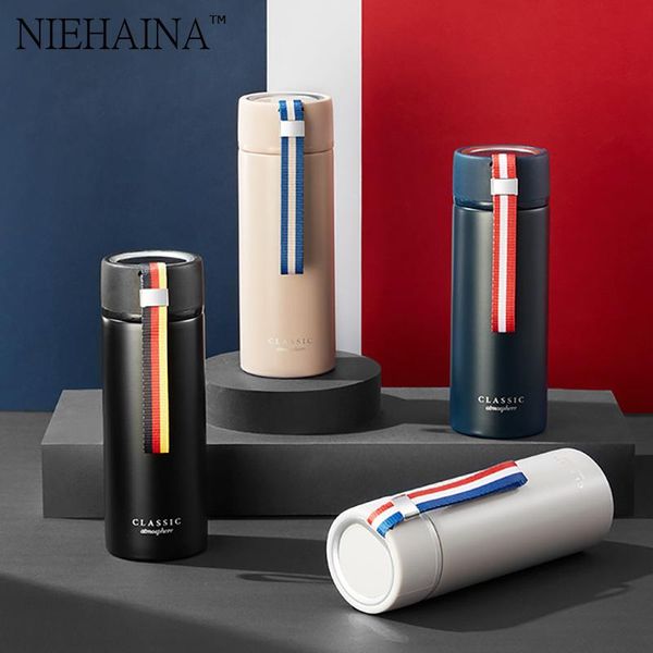 

water bottles 430ml insulation cup creative rope 304 vacuum stainless steel straight teacup business