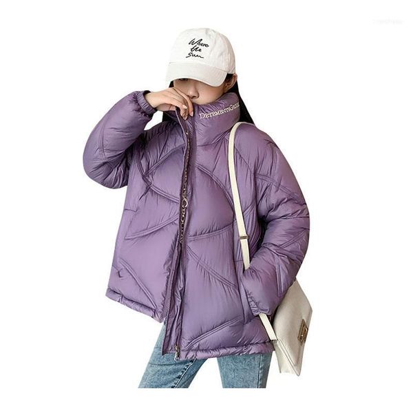 

women short winter jacket harajuku stand collar bio down oversize cotton padded parkas casaco feminino abrigos mujer1, Black