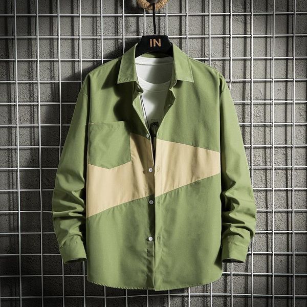 

men's casual shirts long sleeved shirt autumn korean fashion loose coat handsome spring and clothes inch, White;black