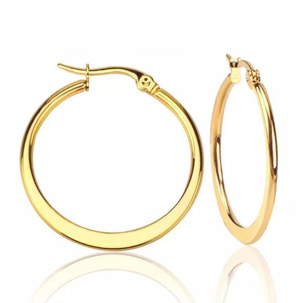 

hoop & huggie firebros 2021 trends korean fashion stainless steel big earrings women gold silver color unusual circle round shape earring, Golden;silver