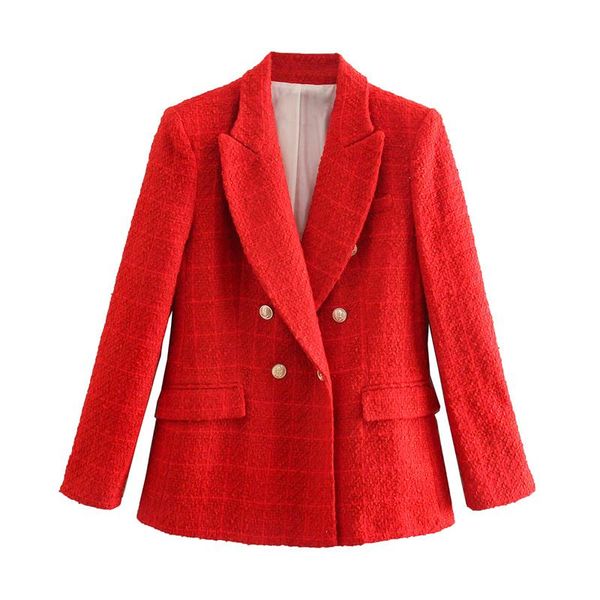 

women plaid twill elegant blazer jacket long sleeve office casual short coat notched collar ladies red outerwear women's suits & blaze, White;black