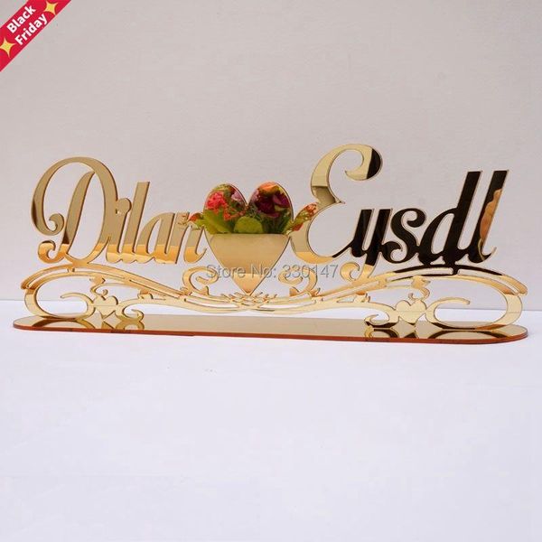 

other event & party supplies personalized wedding table decoration acrylic mirror gold name sign custom engagement guest gifts decor favors
