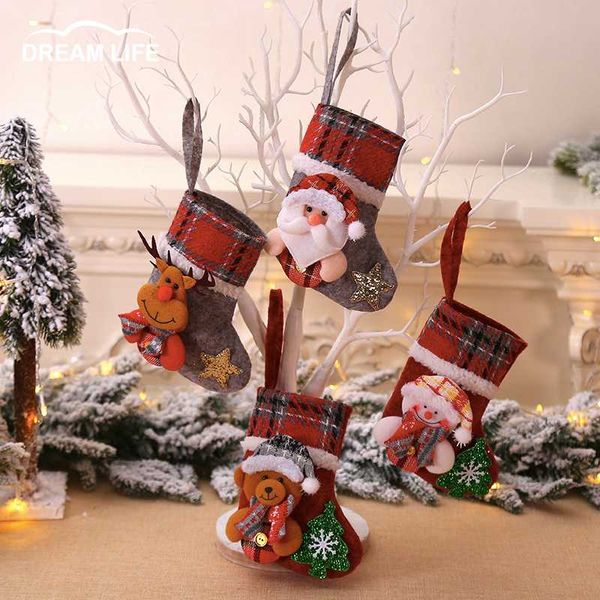 

christmas decorations stockings gift bag decoration santa claus doll tree pendant small candy home decor accessories
