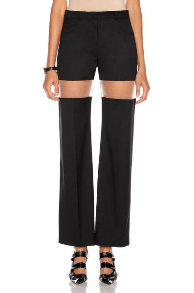 

spring women mesh patchwork black straight pants ladies casual long trouse ddxgz2 2.26 women's & capris, Black;white