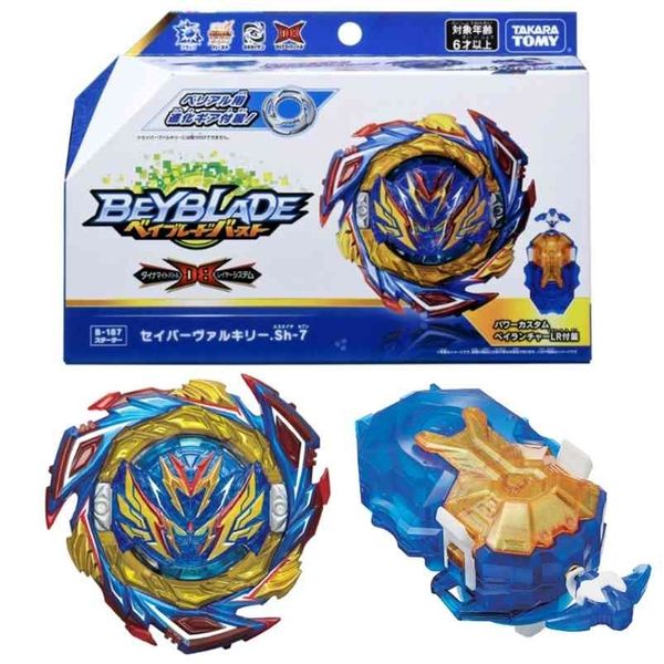 

spinning original tomy beyblade burst db b187 sr saber valkyrie. sh-7 with beyblade er b188 presale 210803
