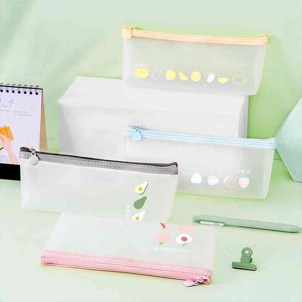 

fruit transparent zipper travel cosmetic bags toiletry toothbrush wash pouch organizer portable woman makeup pencil case