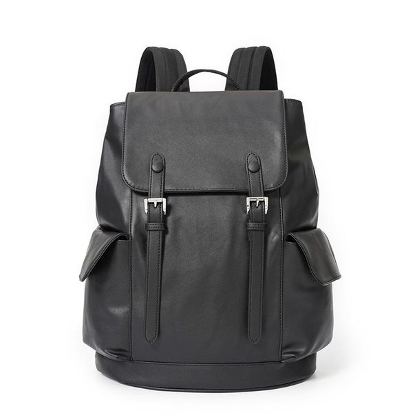 

backpack fashion men's pu leather antitheft travel lapbags backpacks men large capacity school bookbag male shoulder bag