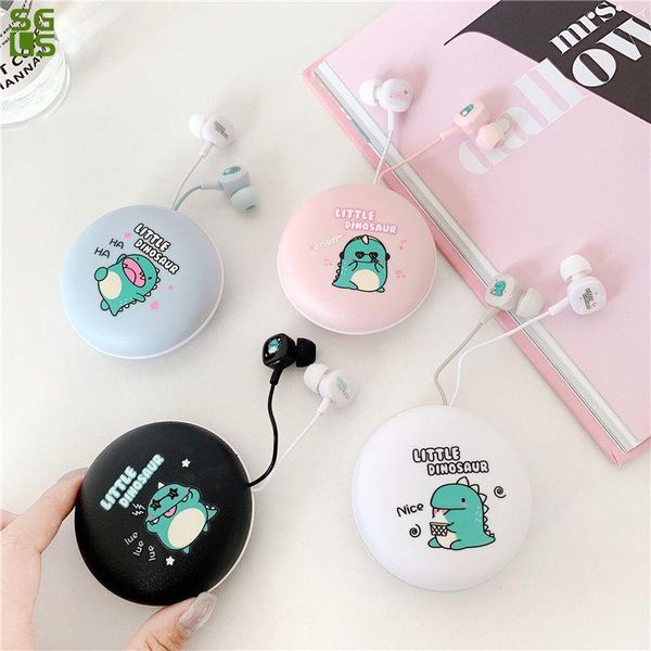 Telefoni cellulari Cuffie Wired Cartoon Dinosaur Auricolari Auricolari con microfono Auricolare MIC Tappi per le orecchie Handfree In Ear Auricolari