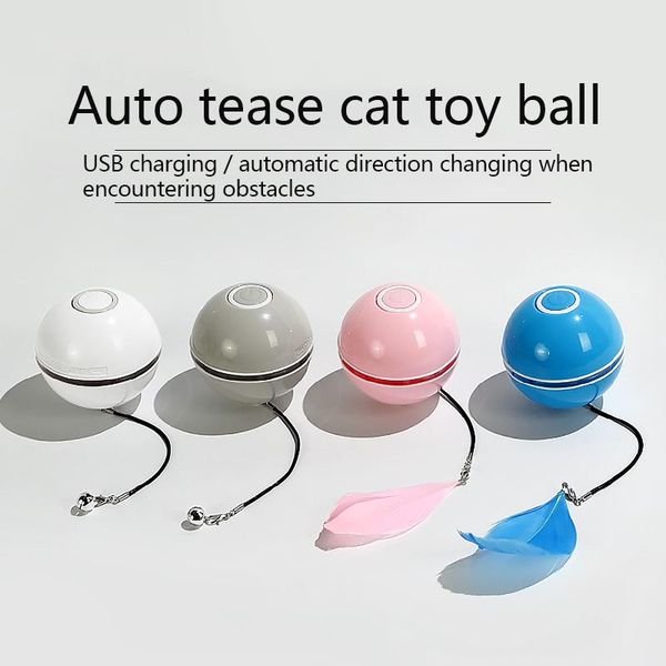 

pet cat electric rolling ball toys led automatic rotating flash usb charging intelligent interactive