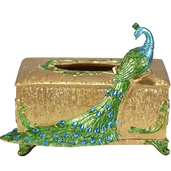 

tissue boxes & napkins peacock box resin decoration hand-painted craft porch living room deskhome bedside table ornaments