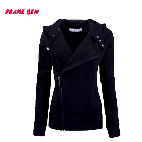 

women's jackets women hooded patchwork zipper jacket plus size 2021 autumn solid color windbreaker coats, Black;brown